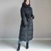 Seamless Down Jacket Long Coat with Removeable Adjustable Hood - 8030